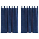 vidaXL Sötétítő függönyök 2 pcs Sötét kék 140 x 140 cm Bársony