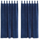 vidaXL Sötétítő függönyök 2 pcs Sötét kék 140 x 175 cm Bársony