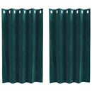 vidaXL Sötétítő függönyök 2 pcs Sötétzöld 140 x 140 cm Bársony
