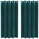 vidaXL Sötétítő függönyök 2 pcs Sötétzöld 140 x 175 cm Bársony