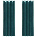 vidaXL Sötétítő függönyök 2 pcs Sötétzöld 140 x 225 cm Bársony