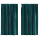 vidaXL Sötétítő függönyök 2 pcs Sötétzöld 140 x 140 cm Bársony