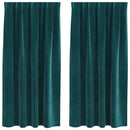 vidaXL Sötétítő függönyök 2 pcs Sötétzöld 140 x 175 cm Bársony