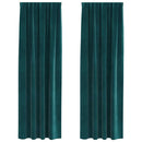 vidaXL Sötétítő függönyök 2 pcs Sötétzöld 140 x 225 cm Bársony