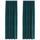 vidaXL Sötétítő függönyök 2 pcs Sötétzöld 140 x 260 cm Bársony