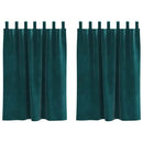 vidaXL Sötétítő függönyök 2 pcs Sötétzöld 140 x 140 cm Bársony