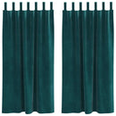 vidaXL Sötétítő függönyök 2 pcs Sötétzöld 140 x 175 cm Bársony