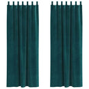 vidaXL Sötétítő függönyök 2 pcs Sötétzöld 140 x 225 cm Bársony