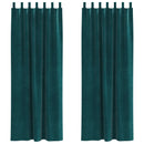 vidaXL Sötétítő függönyök 2 pcs Sötétzöld 140 x 245 cm Bársony