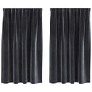 vidaXL Sötétítő függönyök 2 pcs Sötétszürke 140 x 140 cm Bársony
