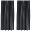 vidaXL Sötétítő függönyök 2 pcs Sötétszürke 140 x 175 cm Bársony
