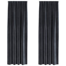 vidaXL Sötétítő függönyök 2 pcs Sötétszürke 140 x 260 cm Bársony
