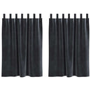 vidaXL Sötétítő függönyök 2 pcs Sötétszürke 140 x 140 cm Bársony