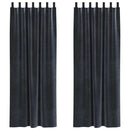 vidaXL Sötétítő függönyök 2 pcs Sötétszürke 140 x 260 cm Bársony