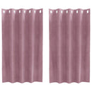 vidaXL Sötétítő függönyök 2 pcs Sötét rózsaszín 140 x 140 cm Bársony