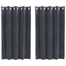 vidaXL Sötétítő függönyök 2 db Világosszürke 140 x 140 cm Bársony
