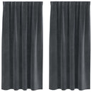 vidaXL Sötétítő függönyök 2 pcs Világosszürke 140 x 175 cm Bársony
