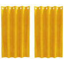 vidaXL Sötétítő függönyök 2 pcs Mustár sárga 140 x 140 cm Bársony