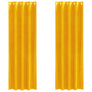 vidaXL Sötétítő függönyök 2 pcs Mustár sárga 140 x 225 cm Bársony