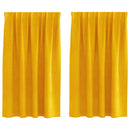 vidaXL Sötétítő függönyök 2 pcs Mustár sárga 140 x 140 cm Bársony
