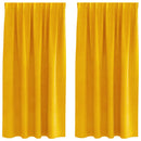 vidaXL Sötétítő függönyök 2 pcs Mustár sárga 140 x 175 cm Bársony