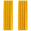 vidaXL Sötétítő függönyök 2 pcs Mustár sárga 140 x 225 cm Bársony