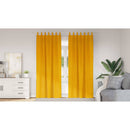 vidaXL Sötétítő függönyök 2 pcs Mustár sárga 140 x 225 cm Bársony