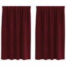 vidaXL Sötétítő függönyök 2 pcs Bordó 140 x 140 cm Bársony