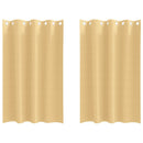vidaXL Fekete Függöny Gyűrűkkel 2 pcs Bézs 175 x 140 cm Poliészter