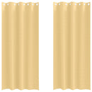 vidaXL Fekete Függöny Gyűrűkkel 2 pcs Bézs 260 x 140 cm Poliészter