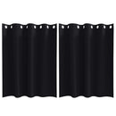 vidaXL Fekete Függöny Gyűrűkkel 2 pcs Fekete 140 x 140 cm Poliészter