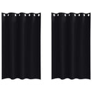 vidaXL Fekete Függöny Gyűrűkkel 2 pcs Fekete 175 x 140 cm Poliészter