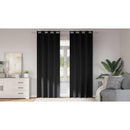 vidaXL Fekete Függöny Gyűrűkkel 2 pcs Fekete 245 x 140 cm Poliészter