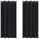 vidaXL Fekete Függöny Gyűrűkkel 2 pcs Fekete 245 x 140 cm Poliészter