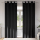 vidaXL Fekete Függöny Gyűrűkkel 2 db Fekete 260 x 140 cm Poliészter