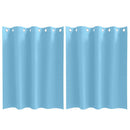 vidaXL Fekete Függöny Gyűrűkkel 2 pcs Világoskék 140 x 140 cm