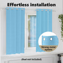 vidaXL Fekete Függöny Gyűrűkkel 2 pcs Világoskék 175 x 140 cm
