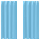 vidaXL Fekete Függöny Gyűrűkkel 2 pcs Világoskék 245 x 140 cm