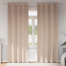 vidaXL Fekete Függöny Gyűrűkkel 2 pcs Tópszínű 260 x 140 cm Poliészter