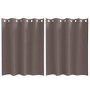 vidaXL Fekete Függöny Gyűrűkkel 2 pcs Sötét Barna 140 x 140 cm