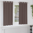 vidaXL Fekete Függöny Gyűrűkkel 2 db Sötét Barna 175 x 140 cm