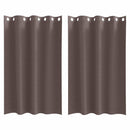 vidaXL Fekete Függöny Gyűrűkkel 2 pcs Sötét Barna 175 x 140 cm