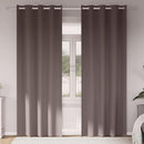vidaXL Fekete Függöny Gyűrűkkel 2 pcs Sötét Barna 260 x 140 cm