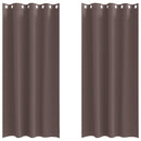 vidaXL Fekete Függöny Gyűrűkkel 2 pcs Sötét Barna 260 x 140 cm