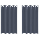 vidaXL Fekete Függöny Gyűrűkkel 2 pcs Antracit 175 x 140 cm Poliészter