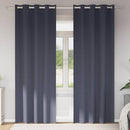 vidaXL Fekete Függöny Gyűrűkkel 2 pcs Antracit 245 x 140 cm Poliészter