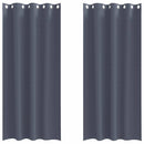 vidaXL Fekete Függöny Gyűrűkkel 2 pcs Antracit 245 x 140 cm Poliészter