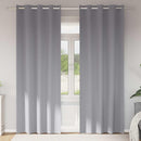 vidaXL Fekete Függöny Gyűrűkkel 2 db Világosszürke 225 x 140 cm