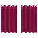 vidaXL Fekete Függöny Gyűrűkkel 2 pcs Bordó 175 x 140 cm Poliészter