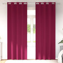 vidaXL Fekete Függöny Gyűrűkkel 2 pcs Bordó 260 x 140 cm Poliészter